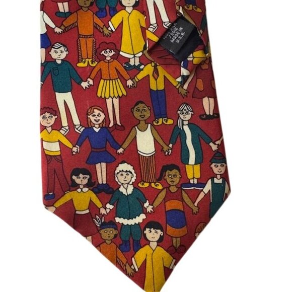 Save The Children "Children Of The World" Red Silk Tie - Picture 6 of 7